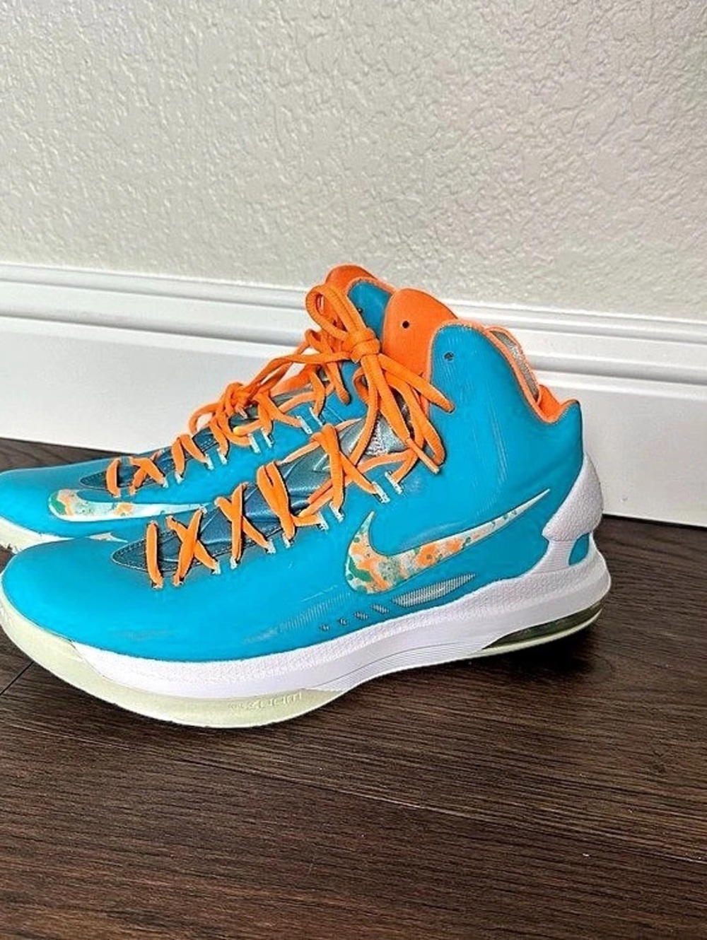 Nike KD 5 Easter Basketball Sneakers Blue & Orange US 11